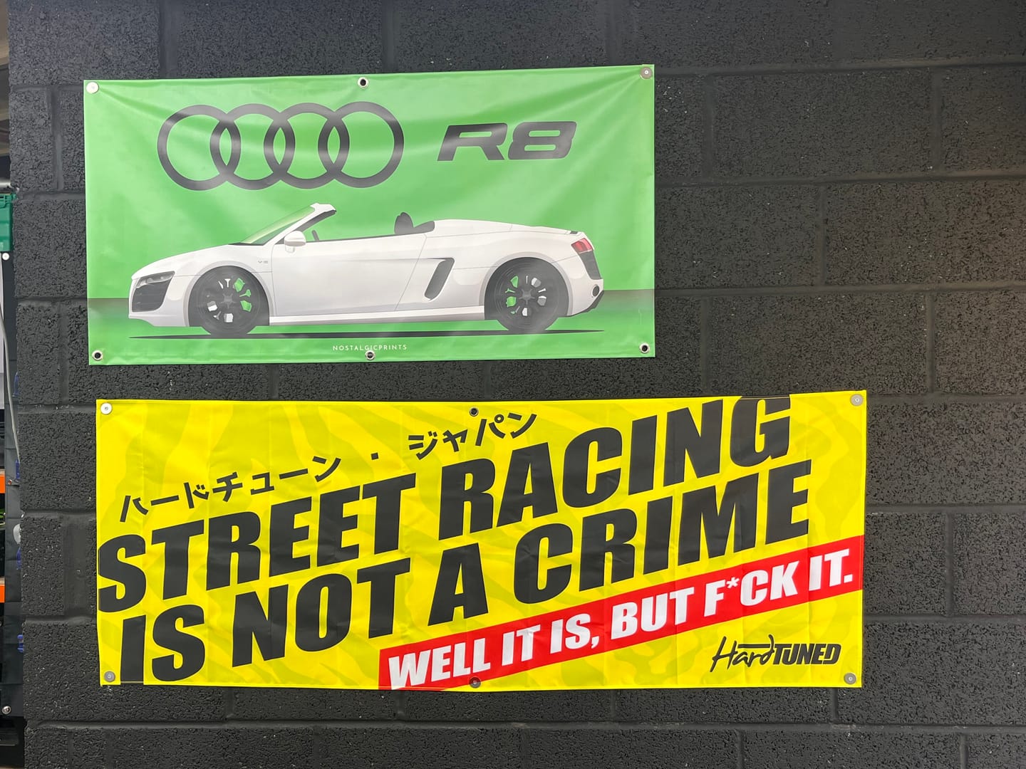 Customer photo review of Street Racing Garage Flag