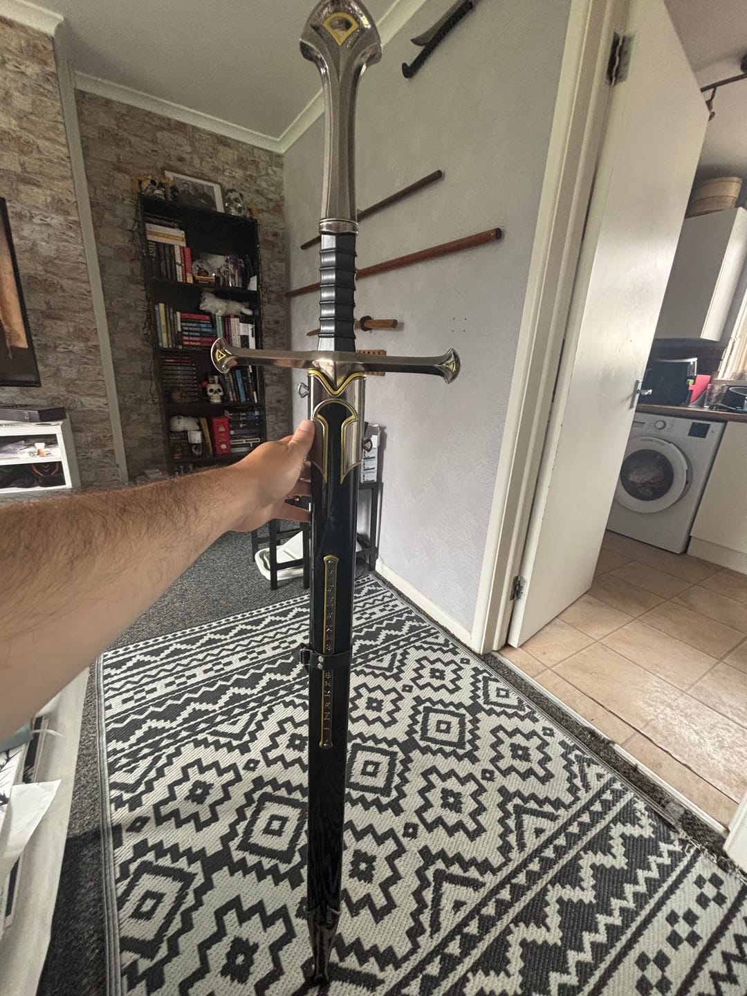 Customer photo review of Lord of the Rings Sword of King Elessar Aragorn Anduril Wooden Cosplay Sword Replica