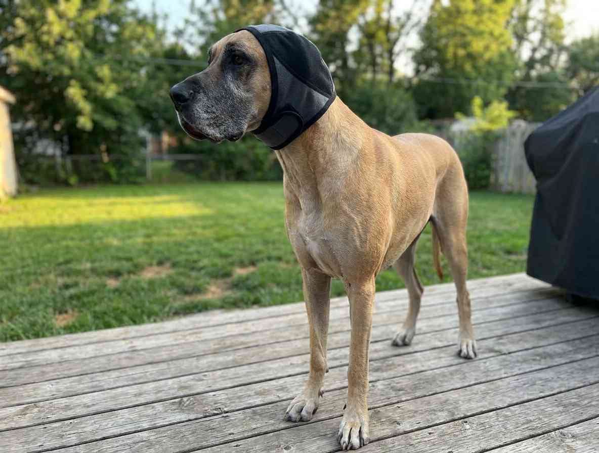 Customer photo review of Orejeras Calmantes para Perros