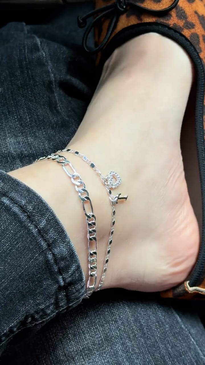 Customer photo review of Initial Heart Anklet
