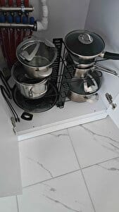 Customer photo review of GuleHome Siyah 8 Katlı Ayarlanabilir Tencere Tava Düzenleyici