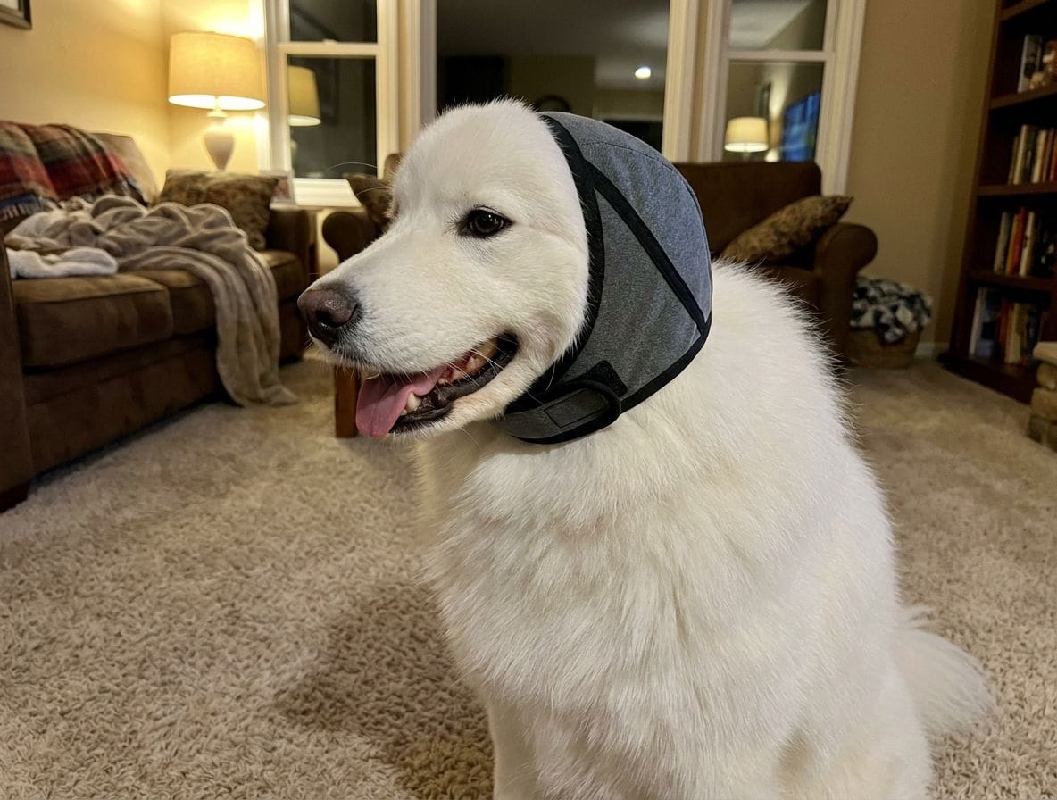 Customer photo review of Orejeras Calmantes para Perros