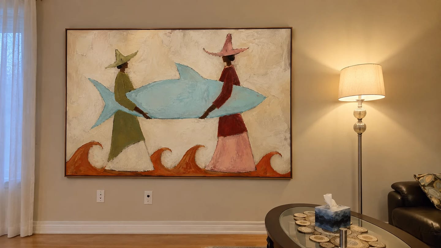 Customer photo review of Modern Folk Art｜Coastal Fish Riders