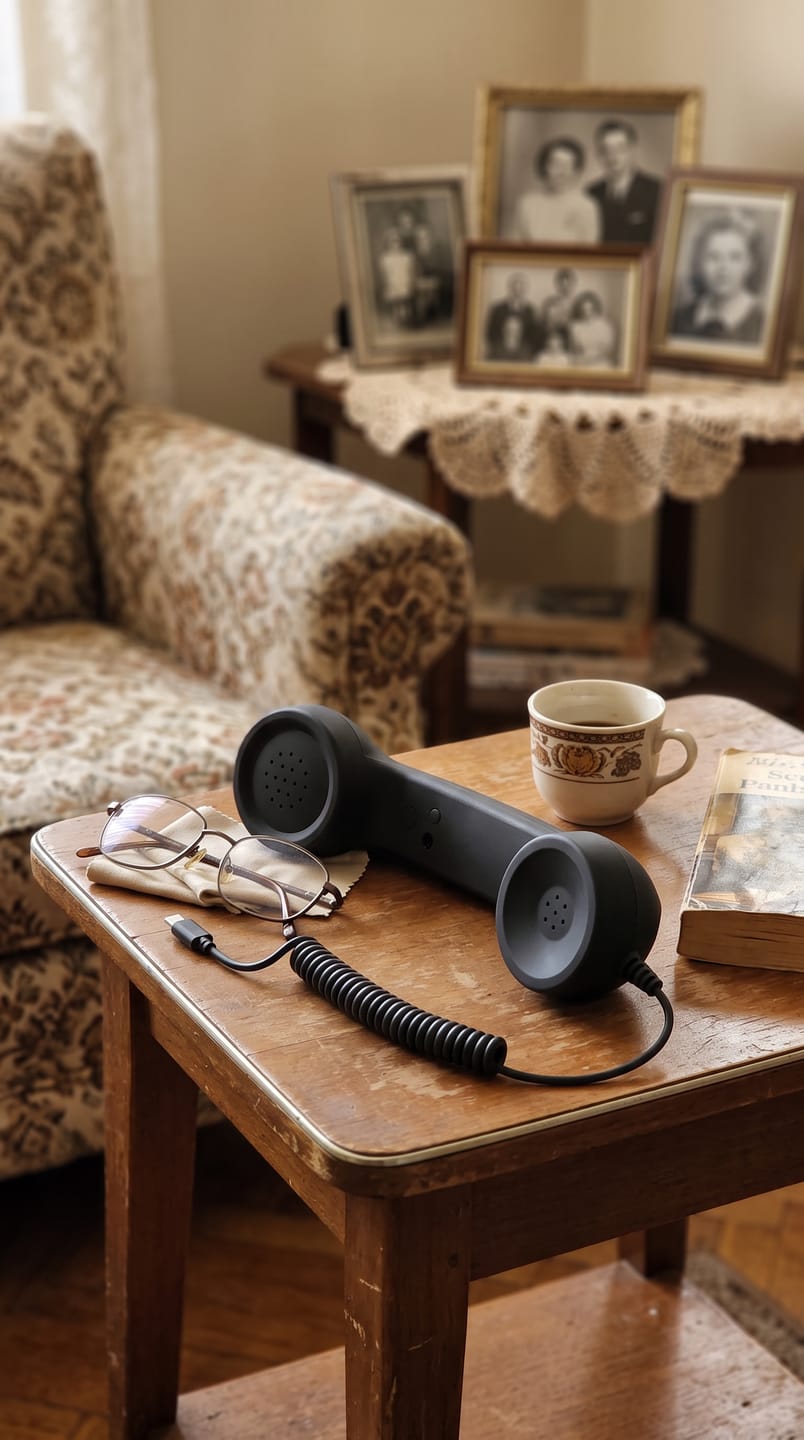 Customer photo review of RewindCall™ – Auricular Retro USB-C para Móvil