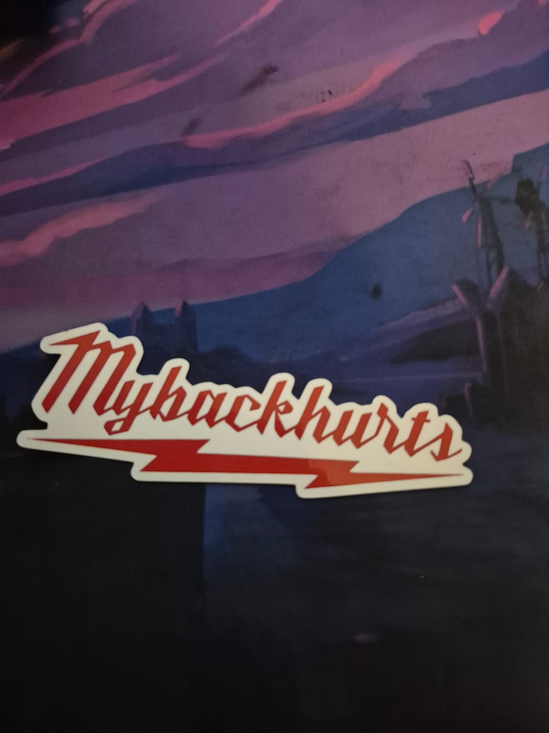 Customer photo review of My back hurts Sticker