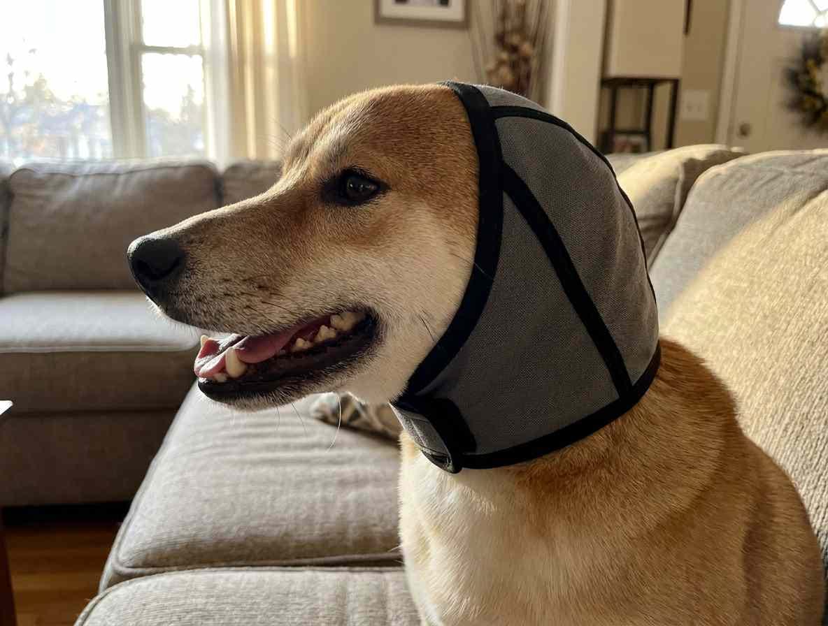 Customer photo review of Orejeras Calmantes para Perros