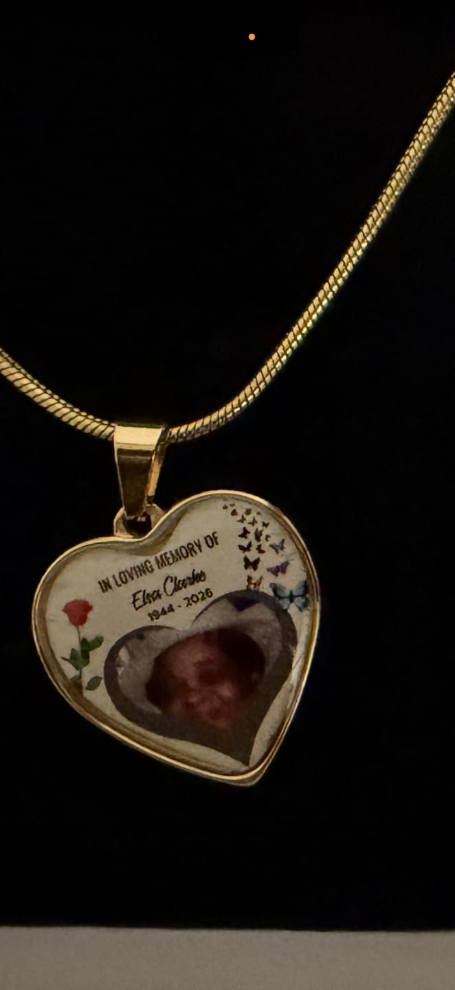 Customer photo review of In Loving Memory Custom Heart Photo Necklace