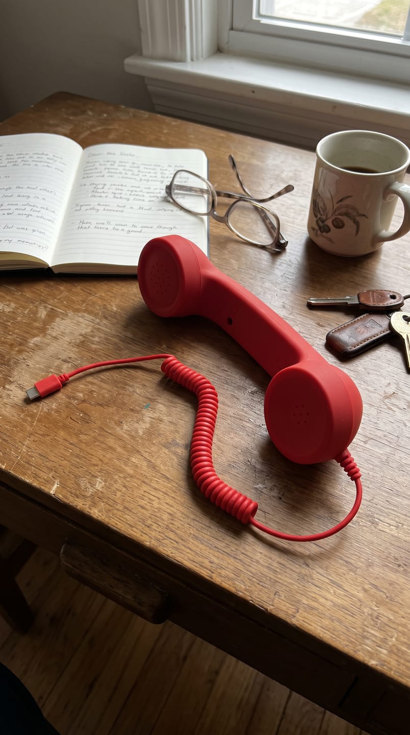 Customer photo review of RewindCall™ – Auricular Retro USB-C para Móvil