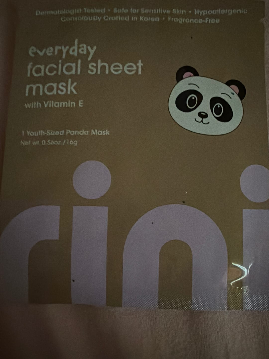 Customer photo review of Everyday Facial Sheet Mask – Panda