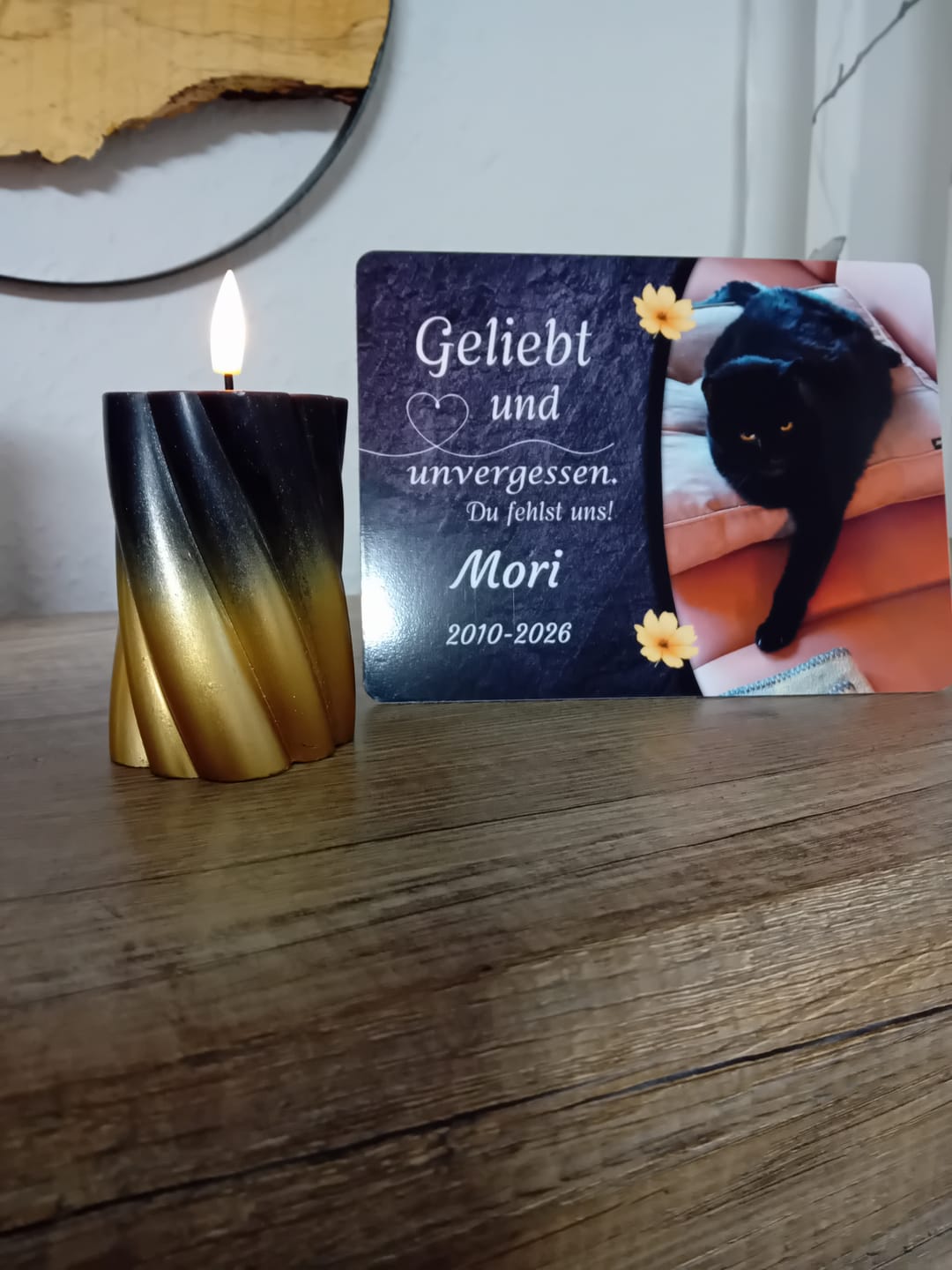 Customer photo review of Hunde Gedenktafel mit Foto & Spruch (UV- &  Wetterfest)