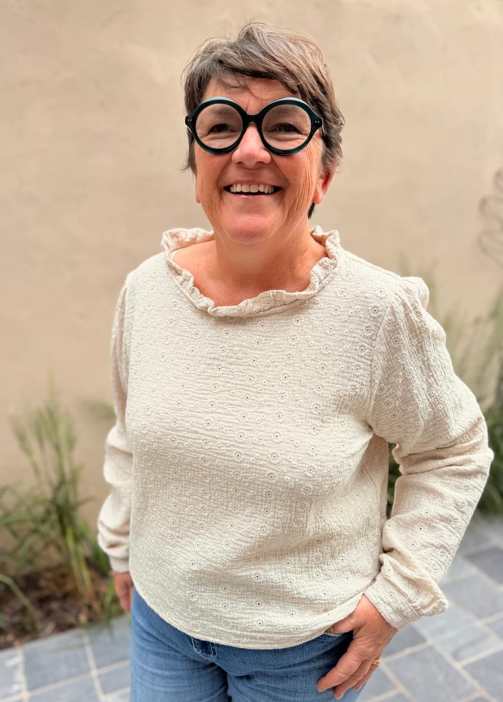 Customer photo review of Blouse  Fantine - Double gaze de coton écru brodé