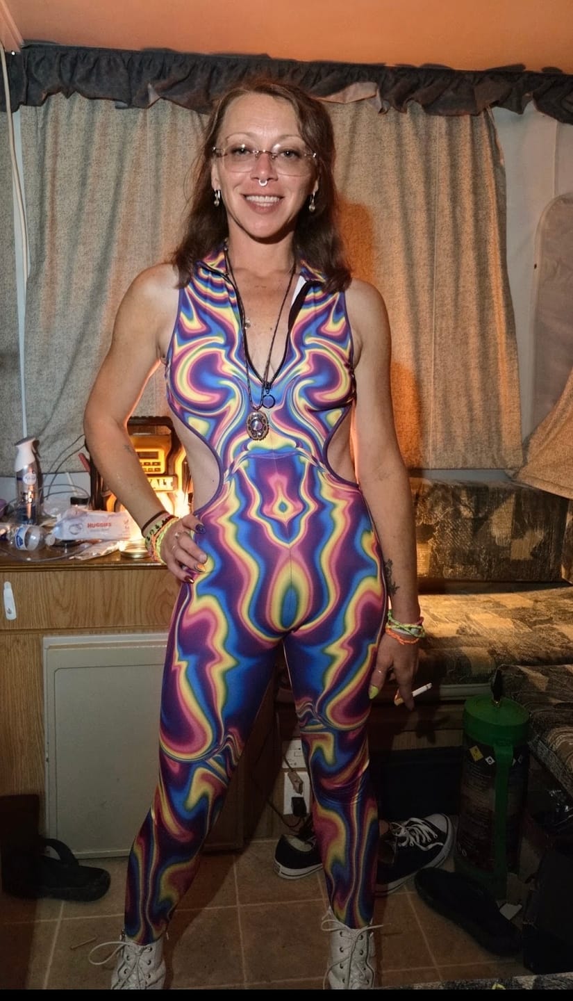 Customer photo review of Electric Feel Cut Out Catsuit