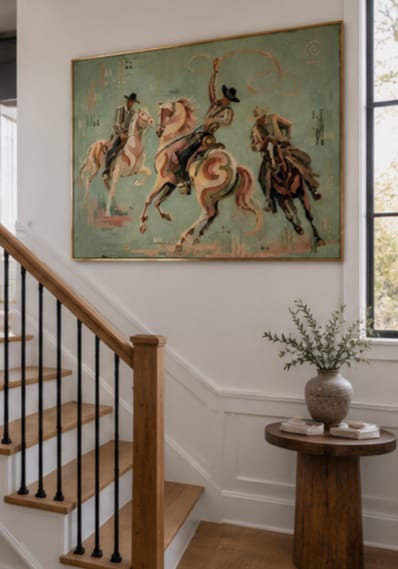 Customer photo review of Sage Stampede-Three Cowboy Riders Painting