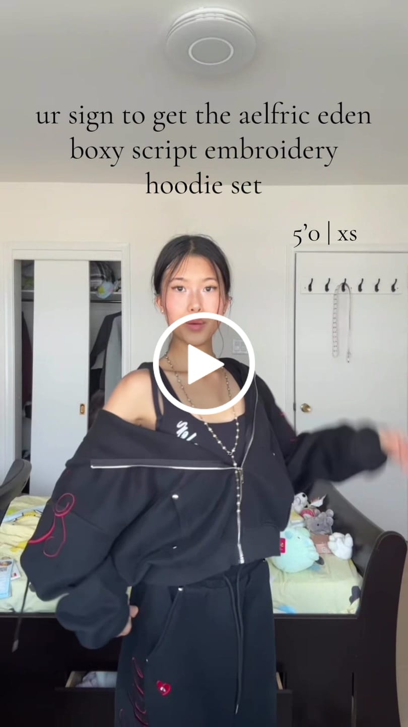 Customer video review of Aelfric Eden Boxy Script Embroidery Hoodie Sets