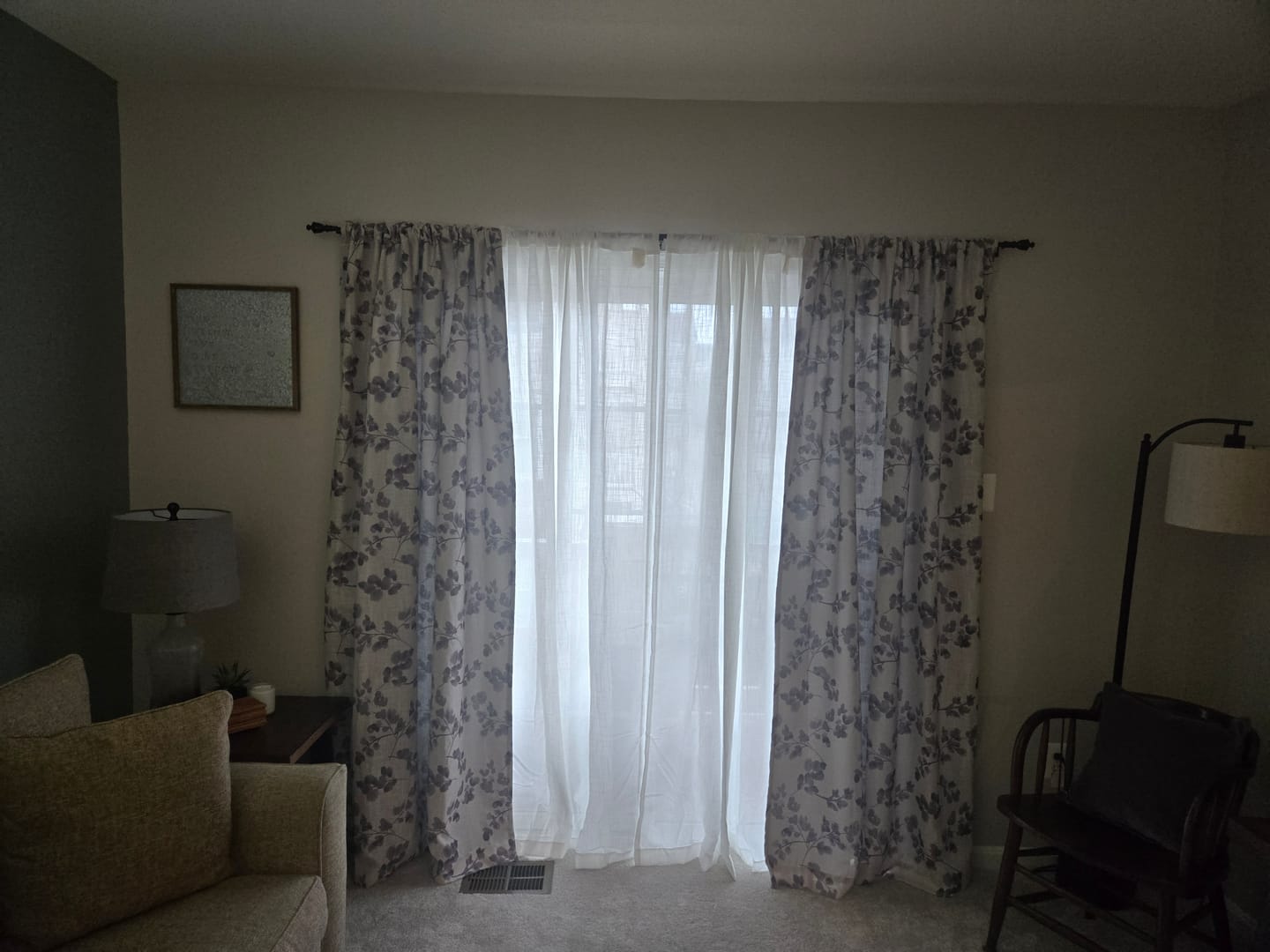 Customer photo review of White Soft Textured Sheer Curtains (2 Panels)