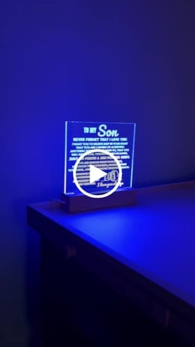 Customer photo review of To My Son - Carry You In My Heart - Acrylic Plaque