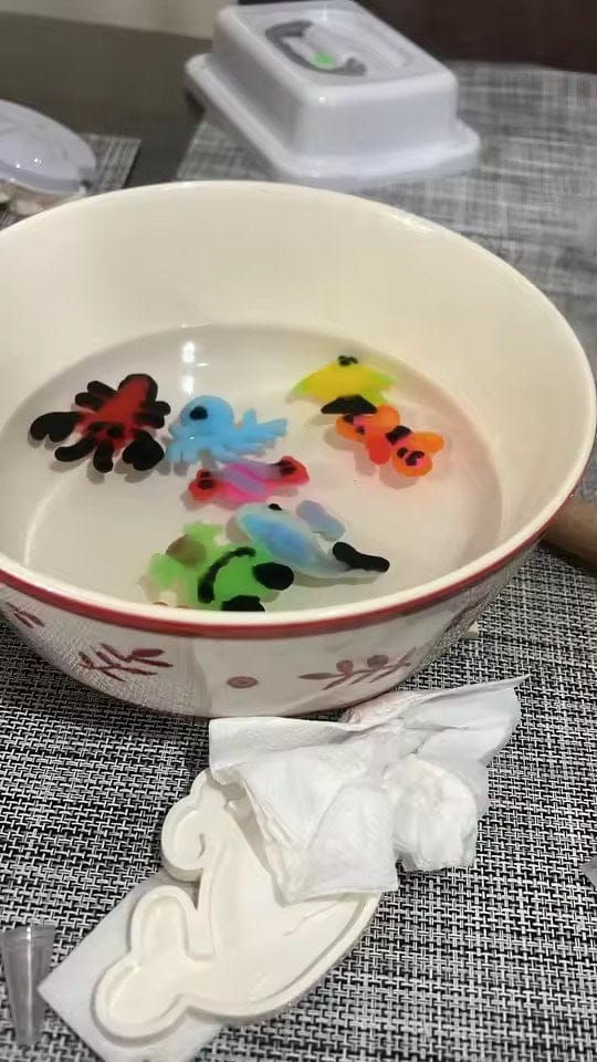 Customer photo review of Wasser Bastelset Meerestiere 3D Figuren | Kreatives DIY Set Kinder Ozean Tiere formen