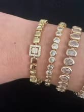 Customer photo review of Dahlia 14K Gold Plated Paperclip & Watch Strap Bracelet