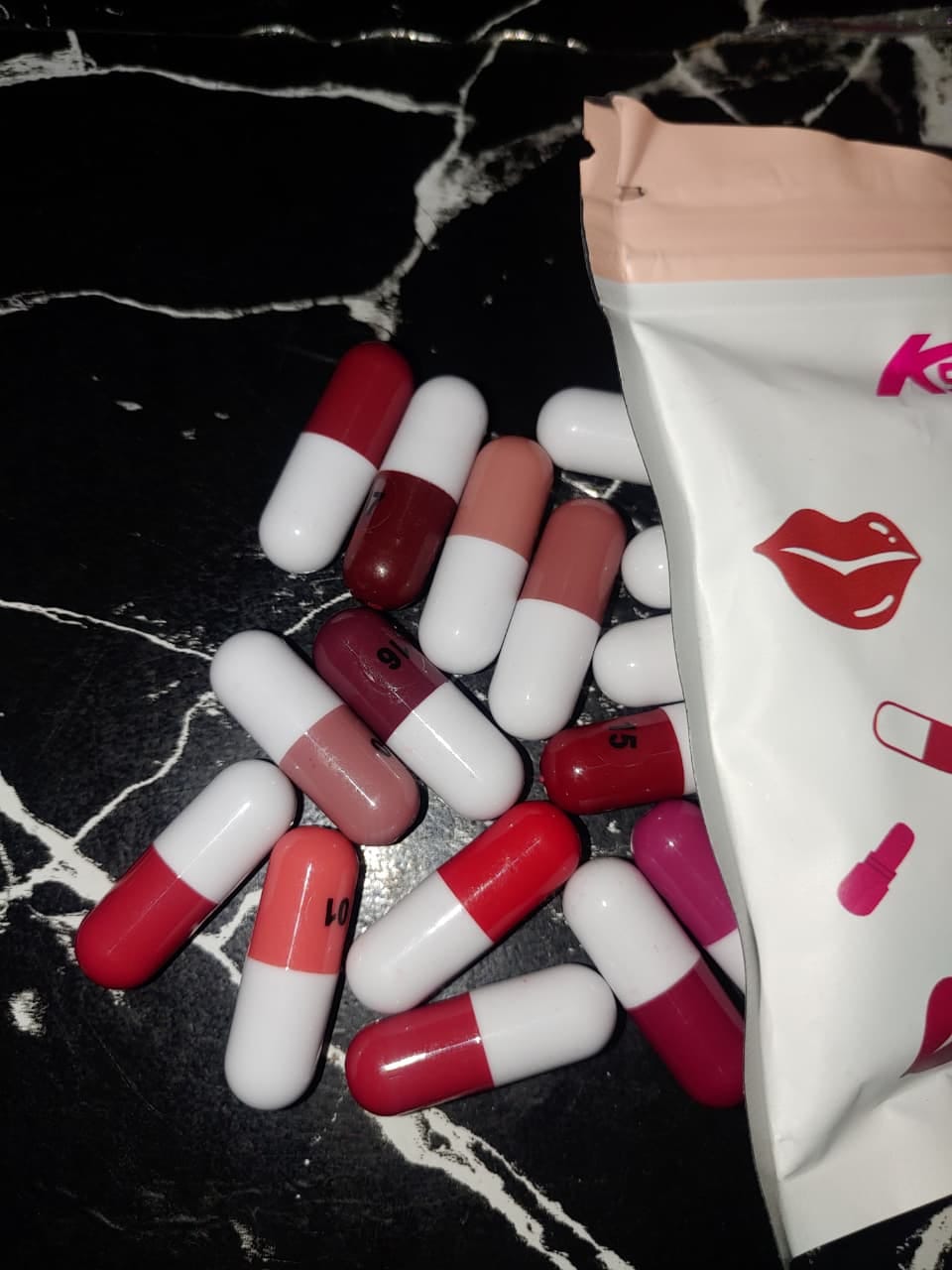 Customer photo review of 18 Colors Capsule Lipstick Set Matte