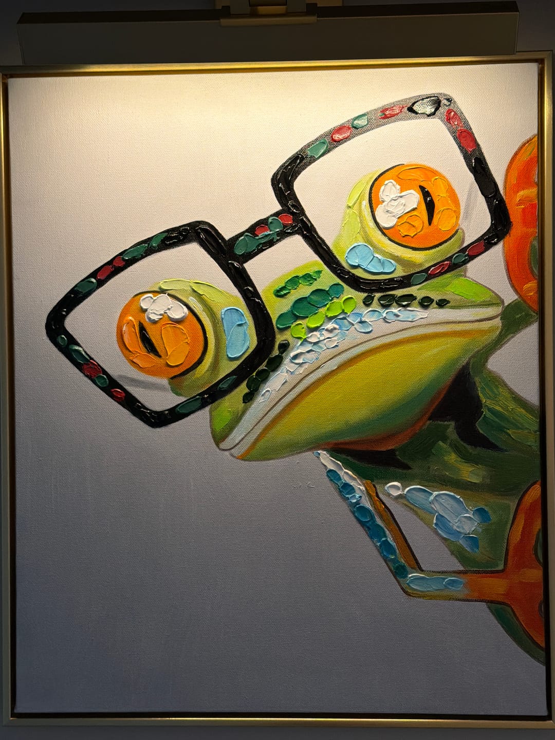 Customer photo review of Kermit Frog Oil Painting | Playful Art for Modern Home Decor