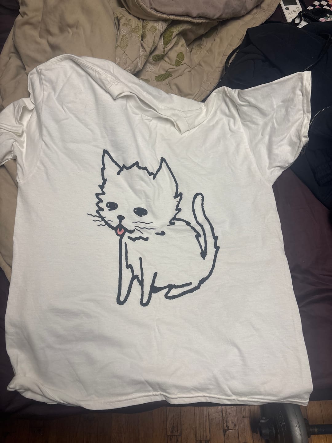 Customer photo review of MEOWBRO MYSTERY TEE