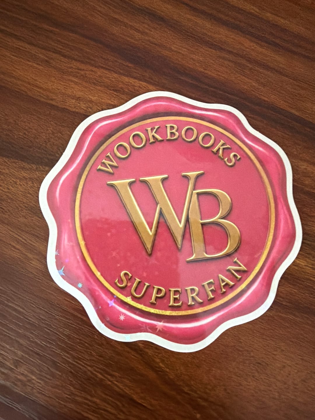 Customer photo review of 038 Super Fan Exclusive Wax Seal Holographic Vinyl Sticker – Pink