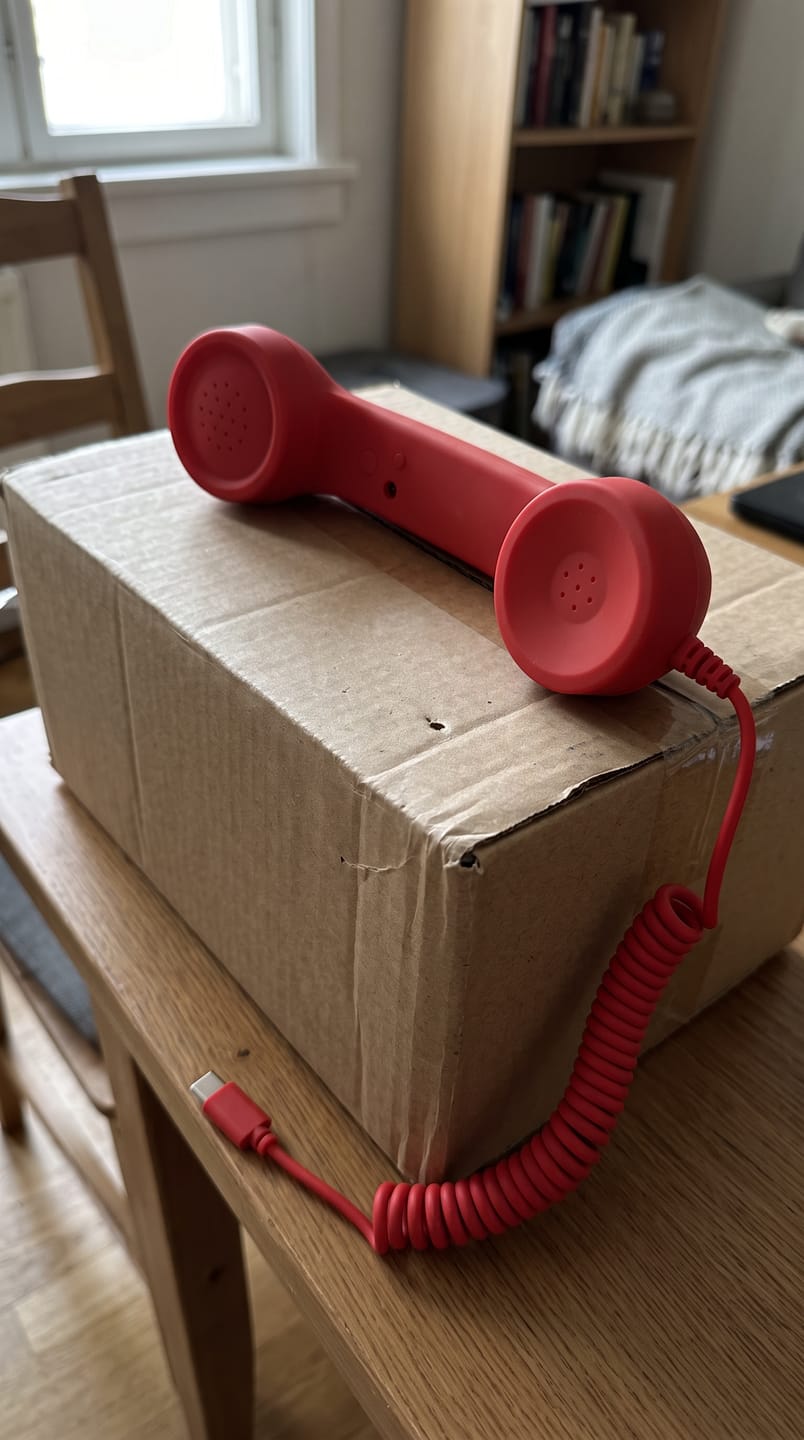 Customer photo review of RewindCall™ – Auricular Retro USB-C para Móvil