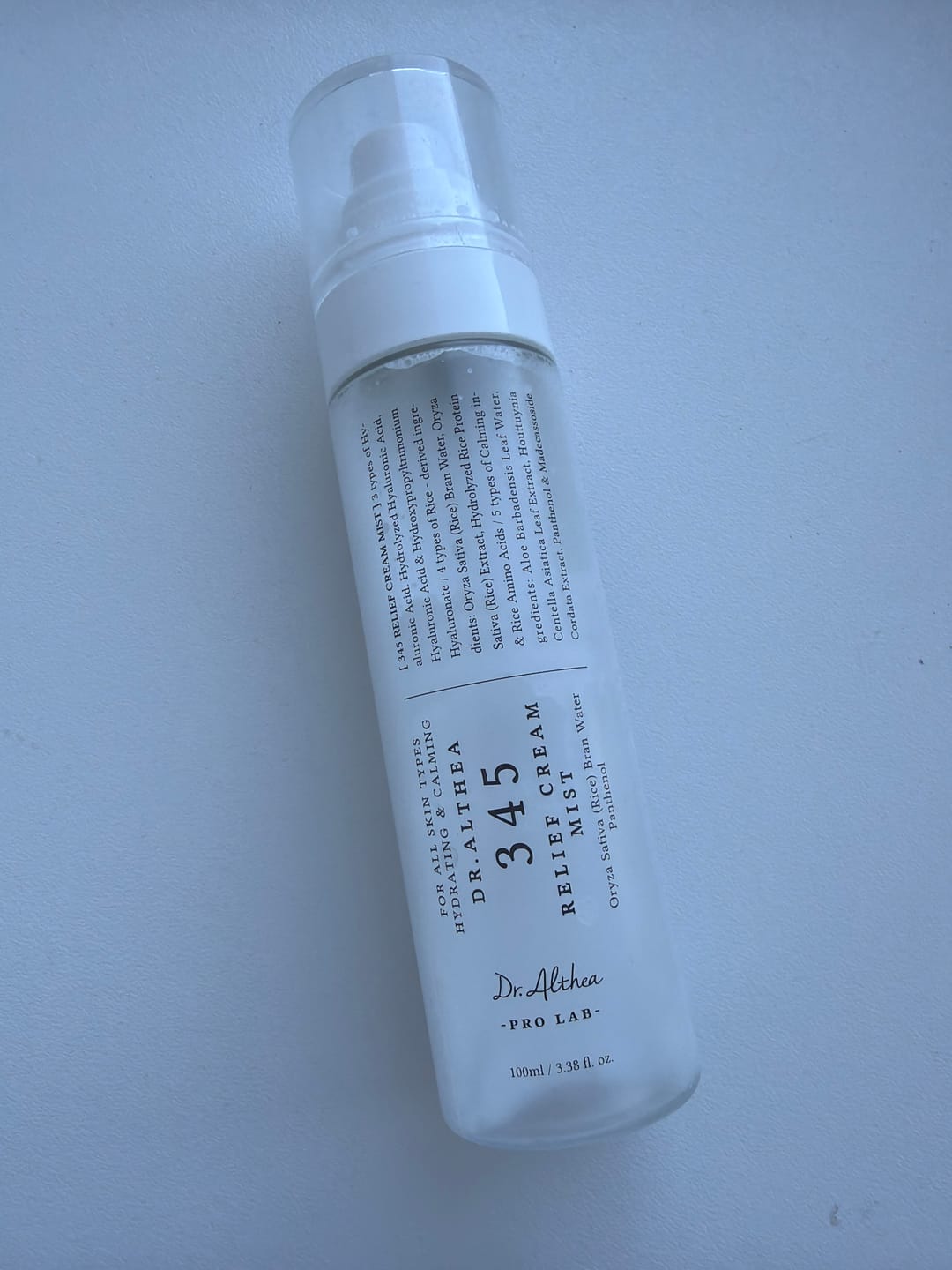 Customer photo review of Nomierinošs un atjaunojošs krēma mists Dr. Althea 345 Relief Cream Mist
