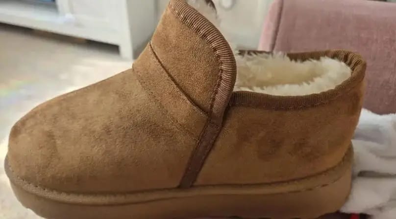 Customer photo review of Lena Slip-On Suede Platform Ankle Booties