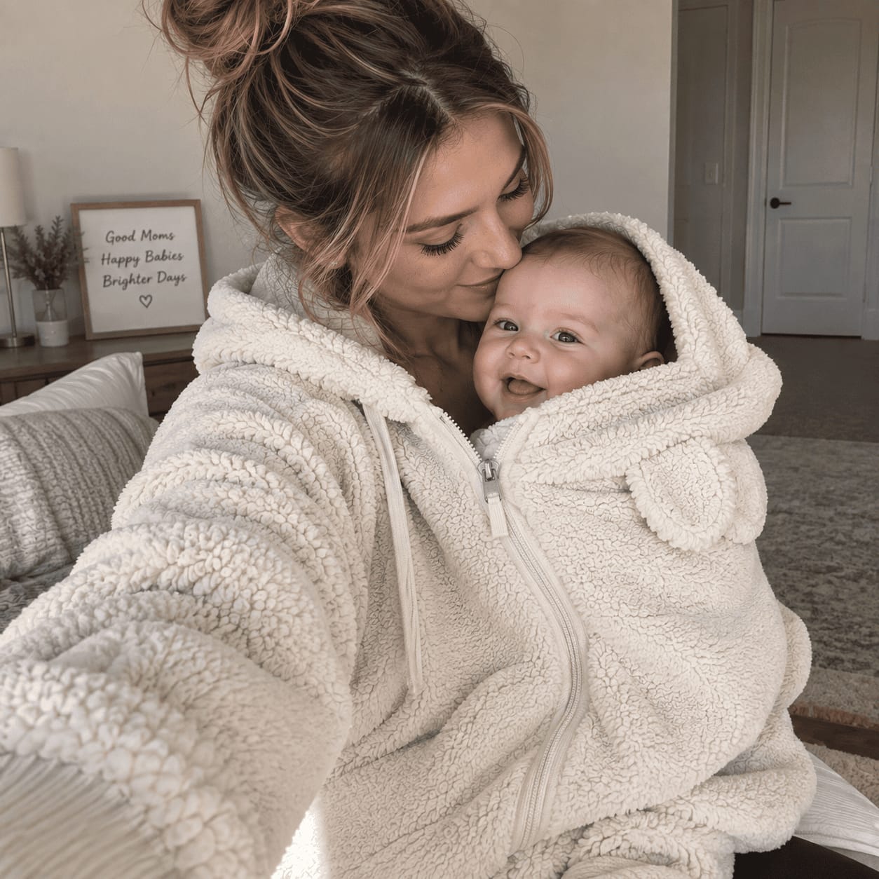 Customer photo review of MamiHoodie™ 2 in 1 Baby-Carrying Sweatshirt