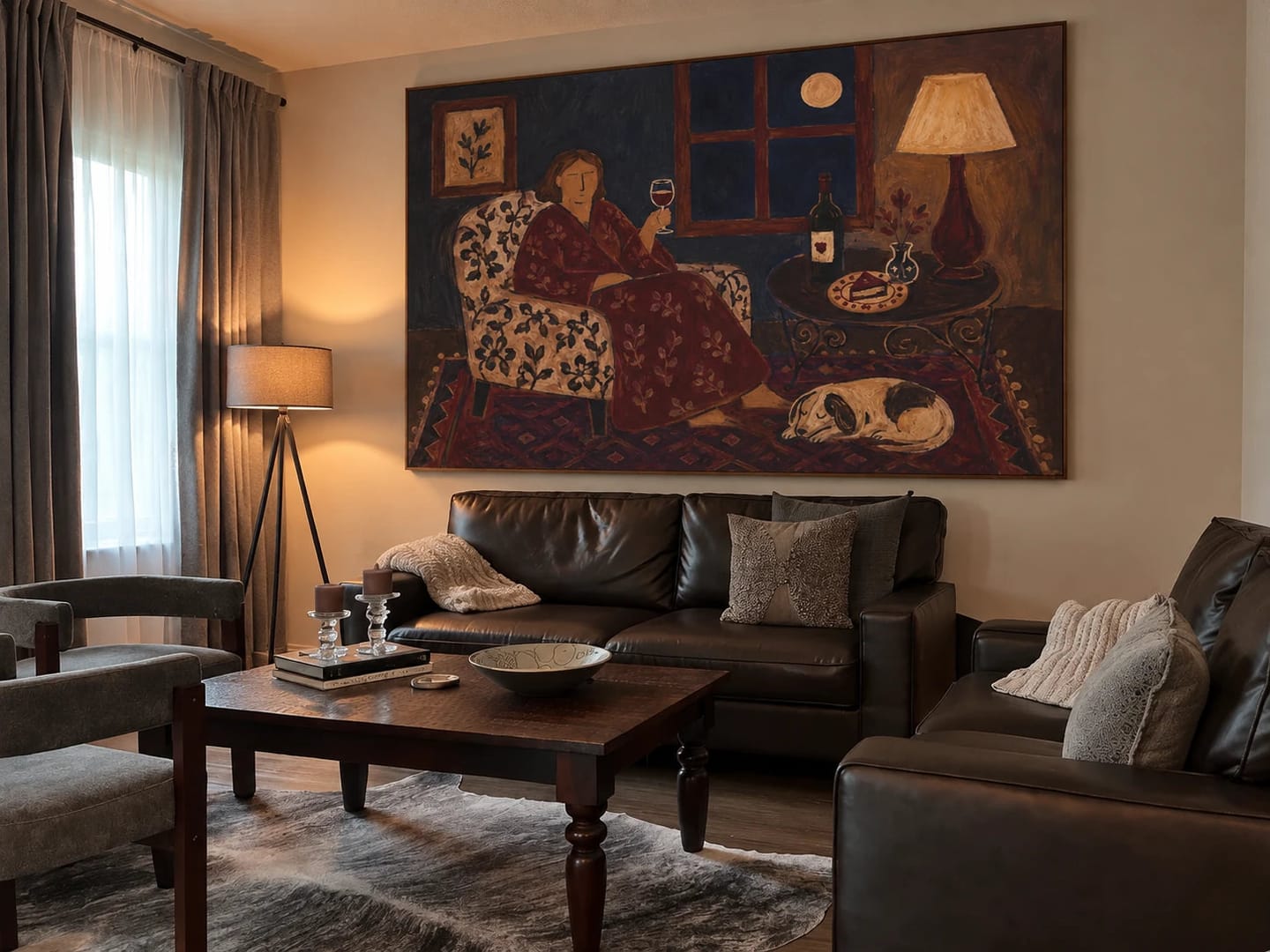 Customer photo review of Modern Folk Art｜Moonlit Wine Evening