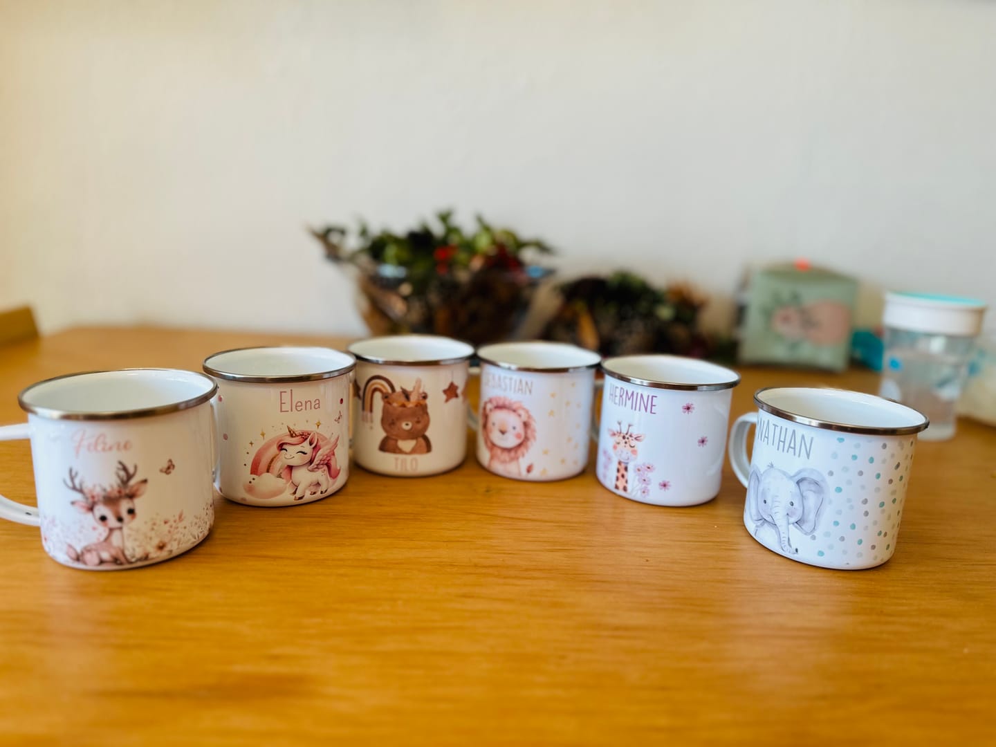 Customer photo review of Emaille Tasse personalisiert - Löwe mit Sternen