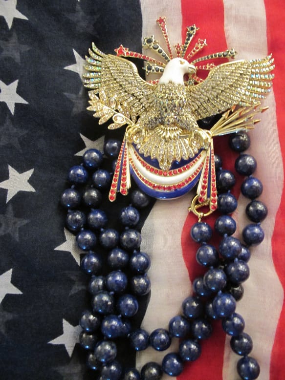 Customer photo review of Heidi Daus® Elegant Essentials Genuine Lapis Grande Statement Layering Strand Necklace