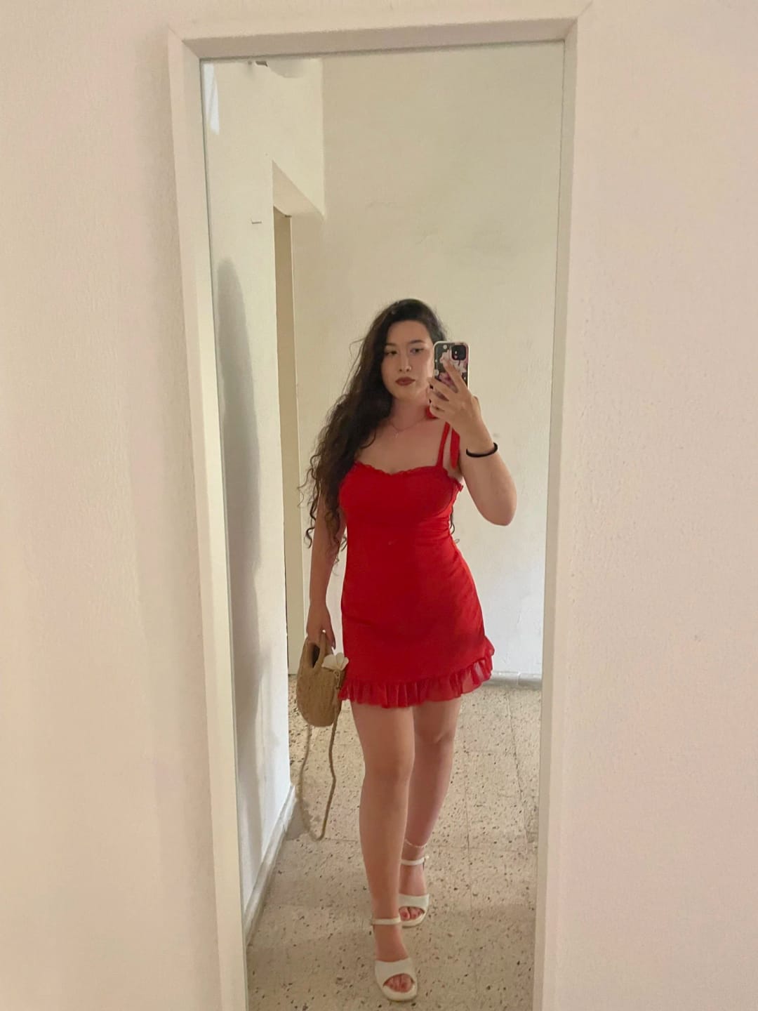 Customer photo review of Robe Clara – Mini robe à volants et col carré