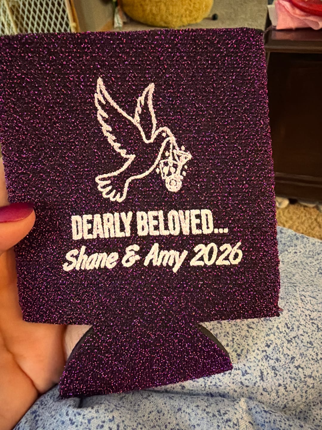 Customer photo review of Personalized Glitter Neoprene Huggers