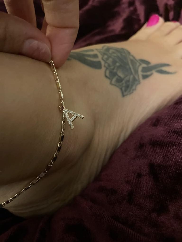 Customer photo review of Initial Heart Anklet