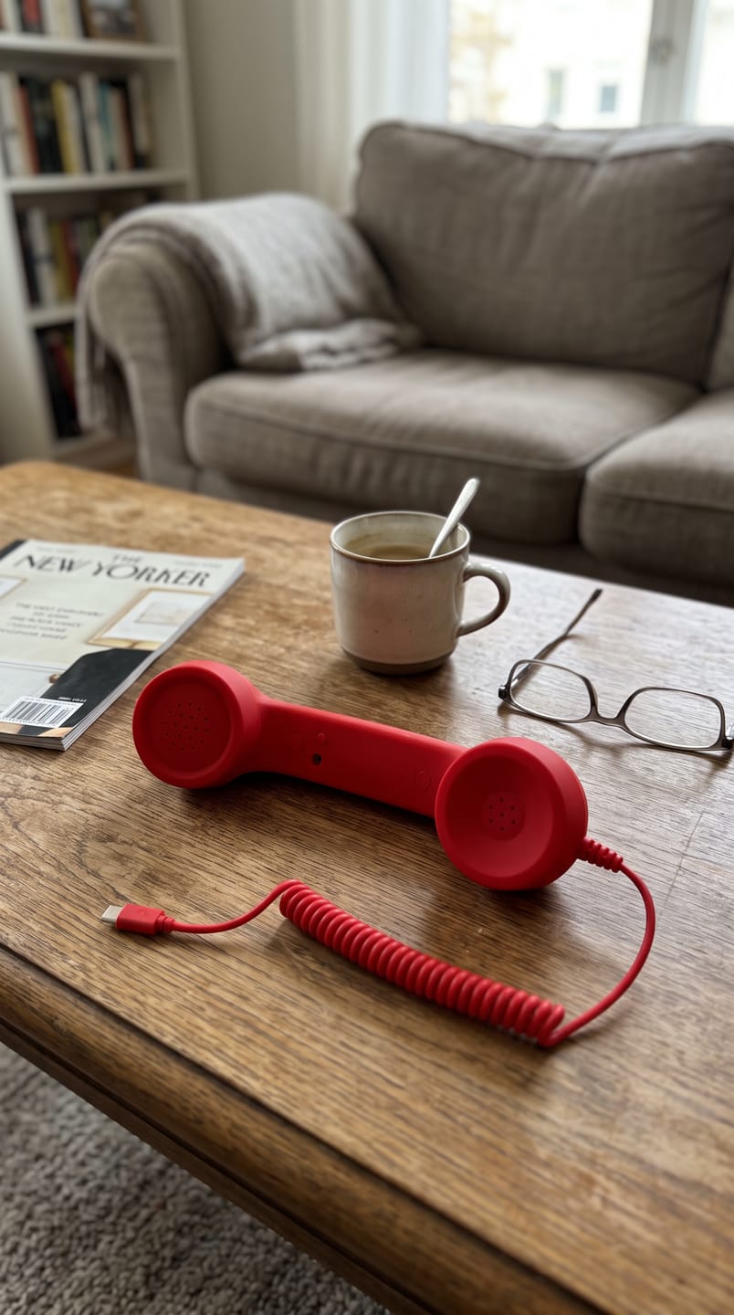 Customer photo review of RewindCall™ – Auricular Retro USB-C para Móvil