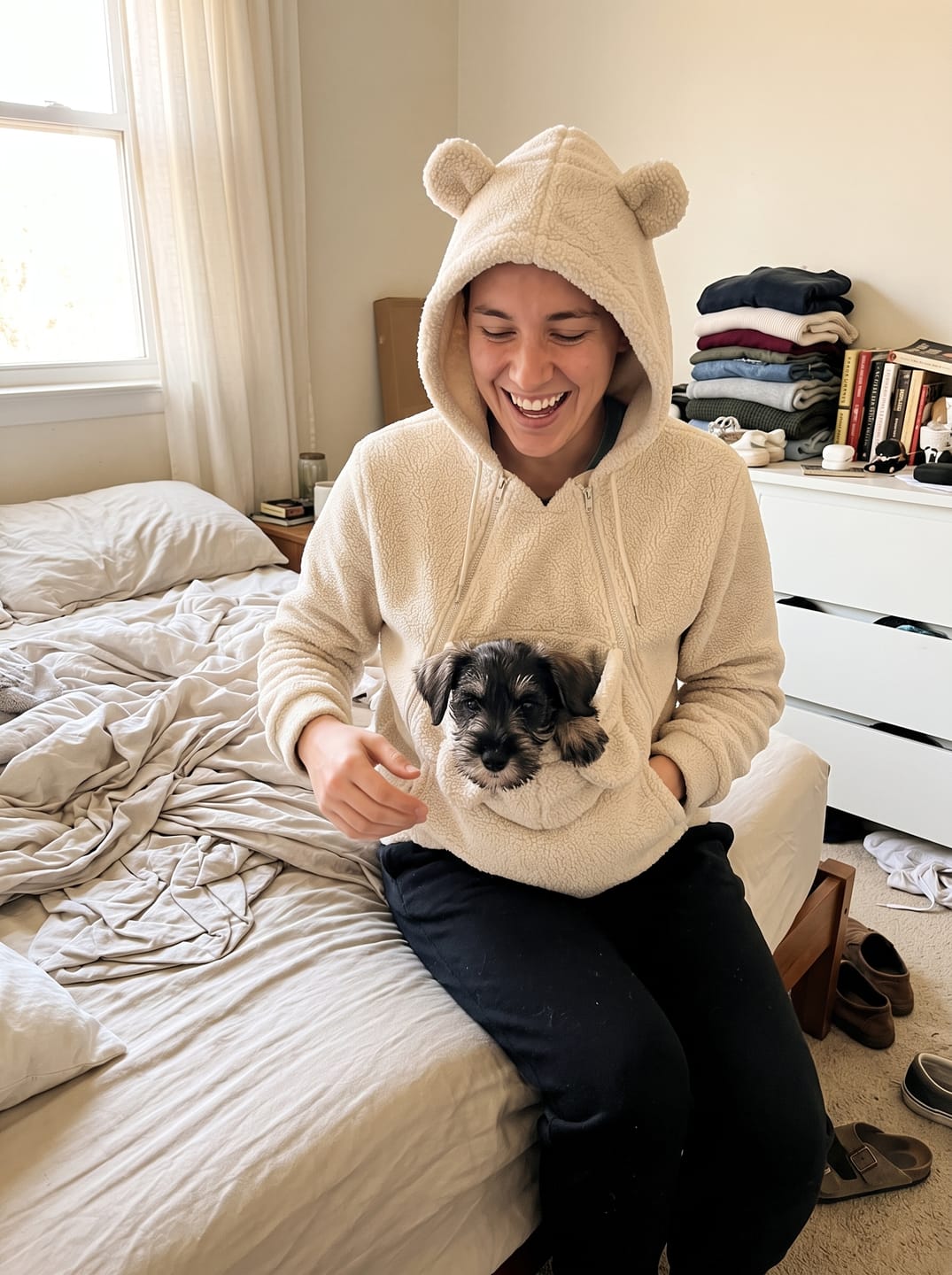 Customer photo review of Sudadera Canguro para mascotas