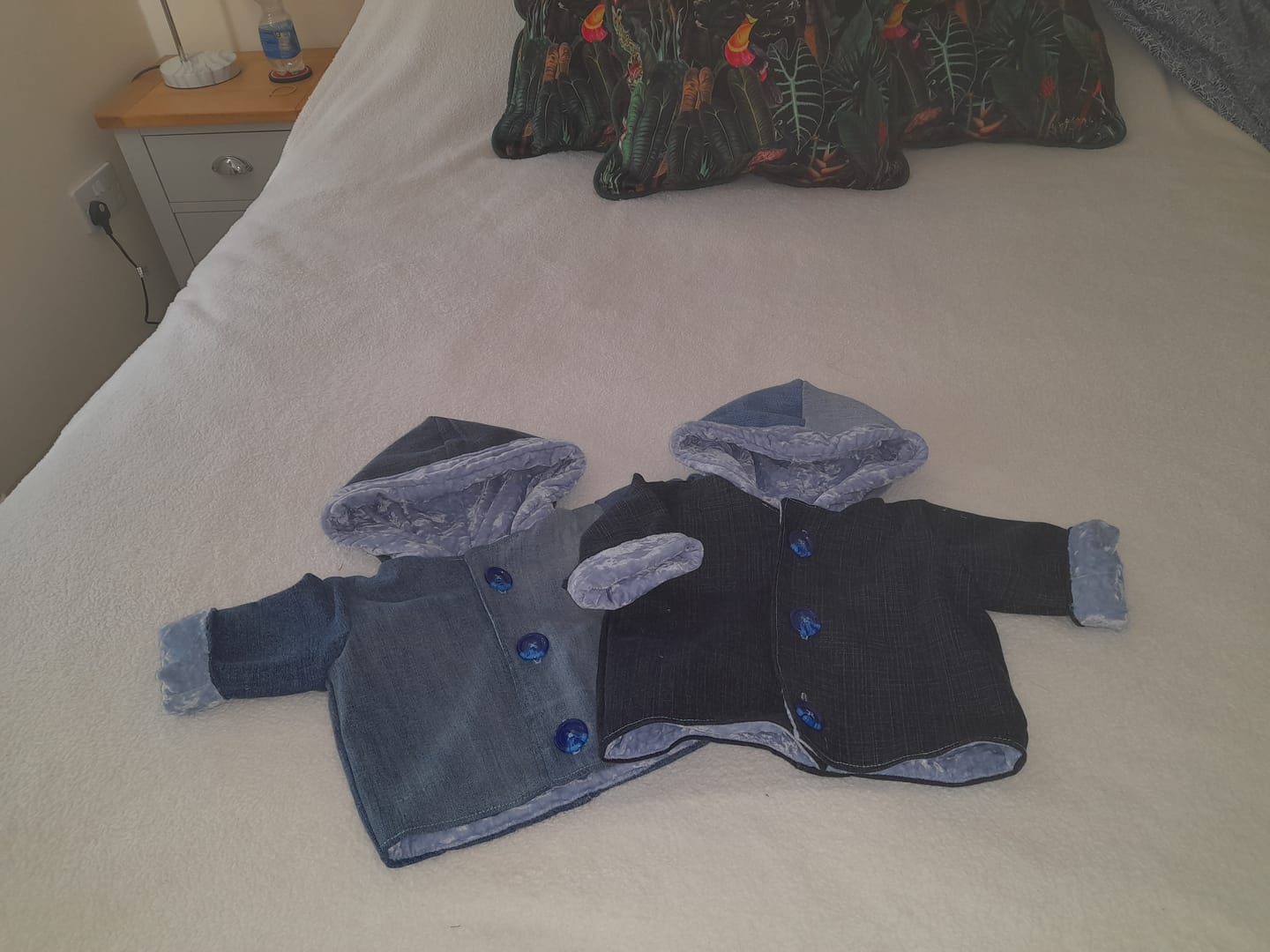 Customer photo review of Sky Blue Crushed Velvet Fabric