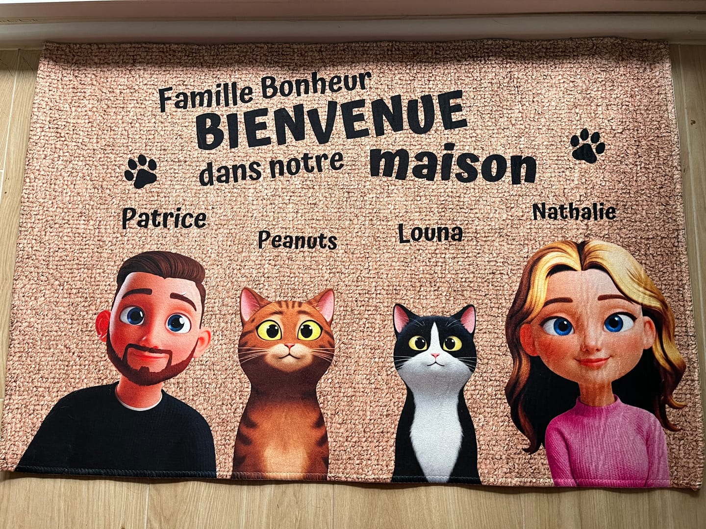 Customer photo review of Notre maison - Paillasson personnalisé