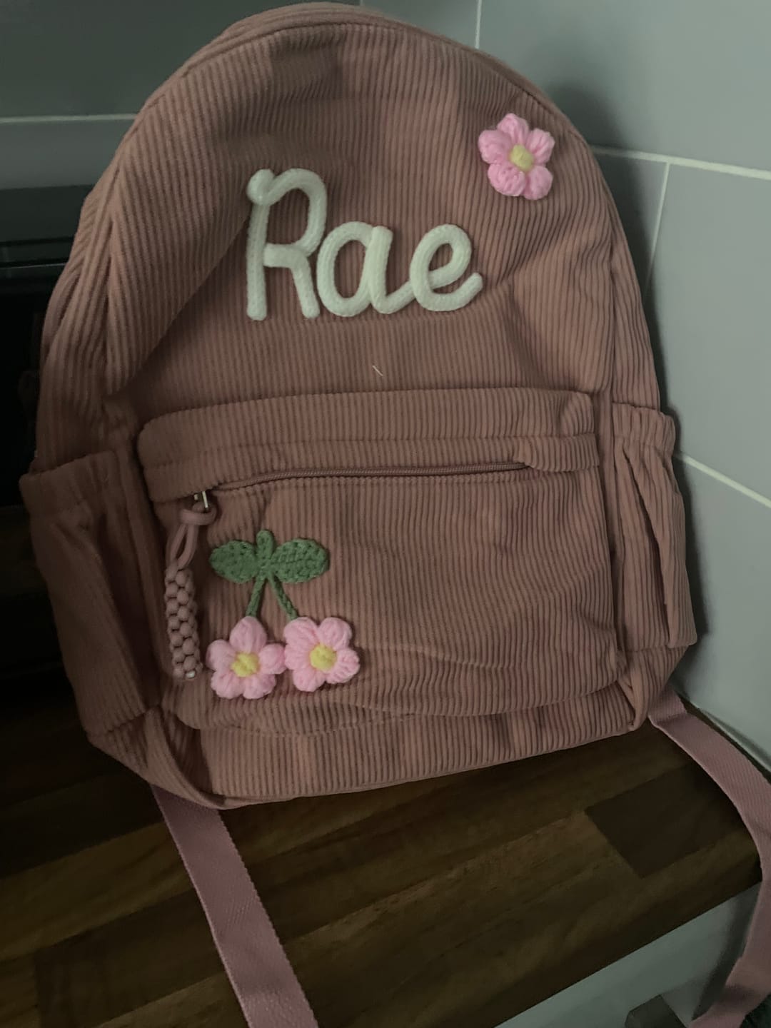 Customer photo review of K&C - Personalized Knitted Backpack