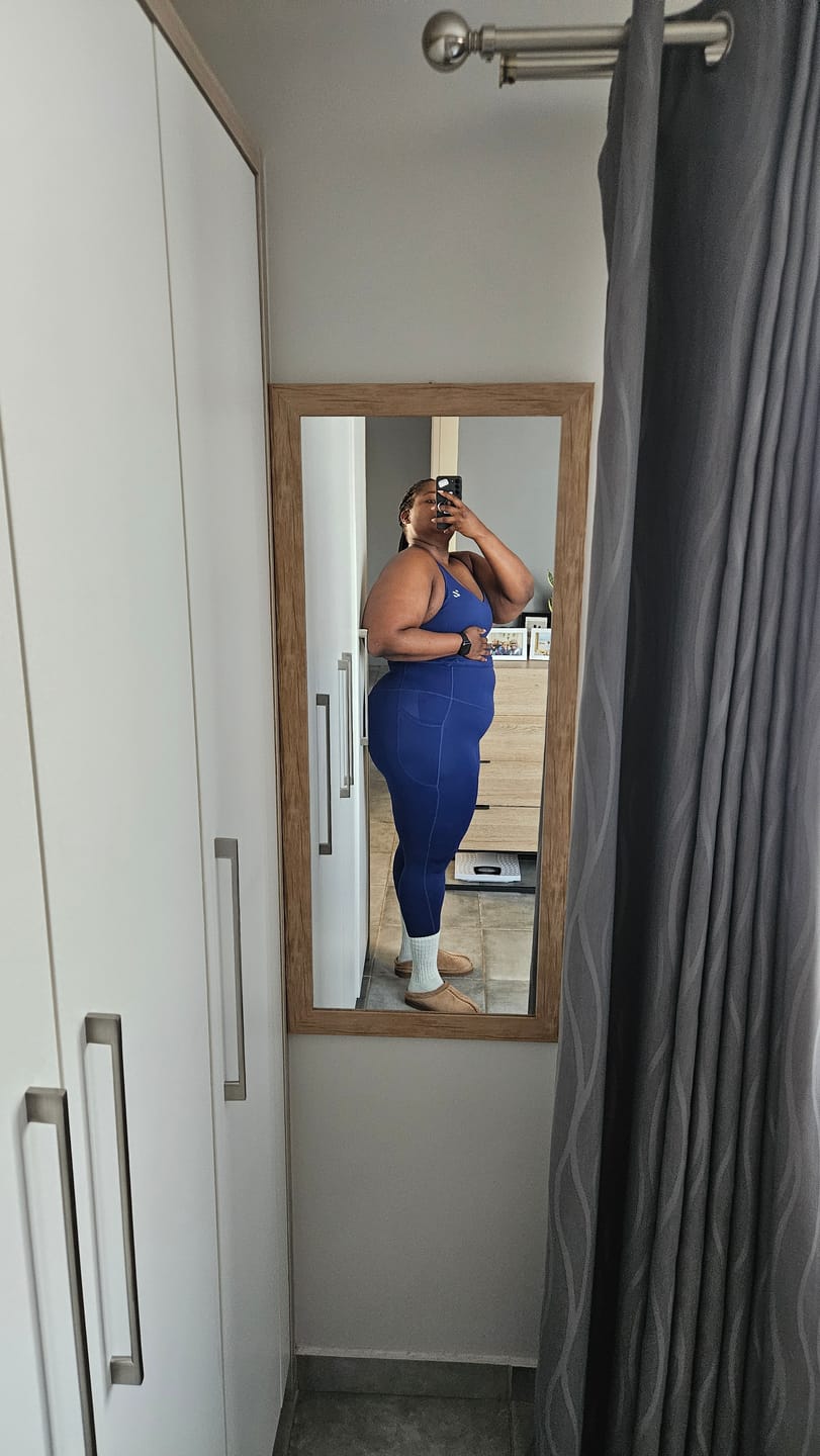 Customer photo review of High Waisted Tummy Control Butt Lifting Leggings with Pockets