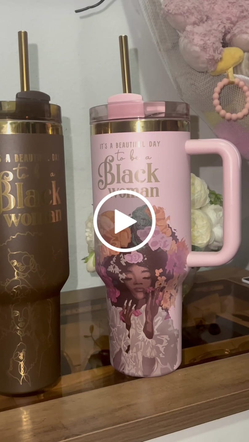 Customer video review of Pink "Royalty Blossomed" FlowSip™ Insulated Tumbler – It's a Beautiful Day to Be a Black Woman
