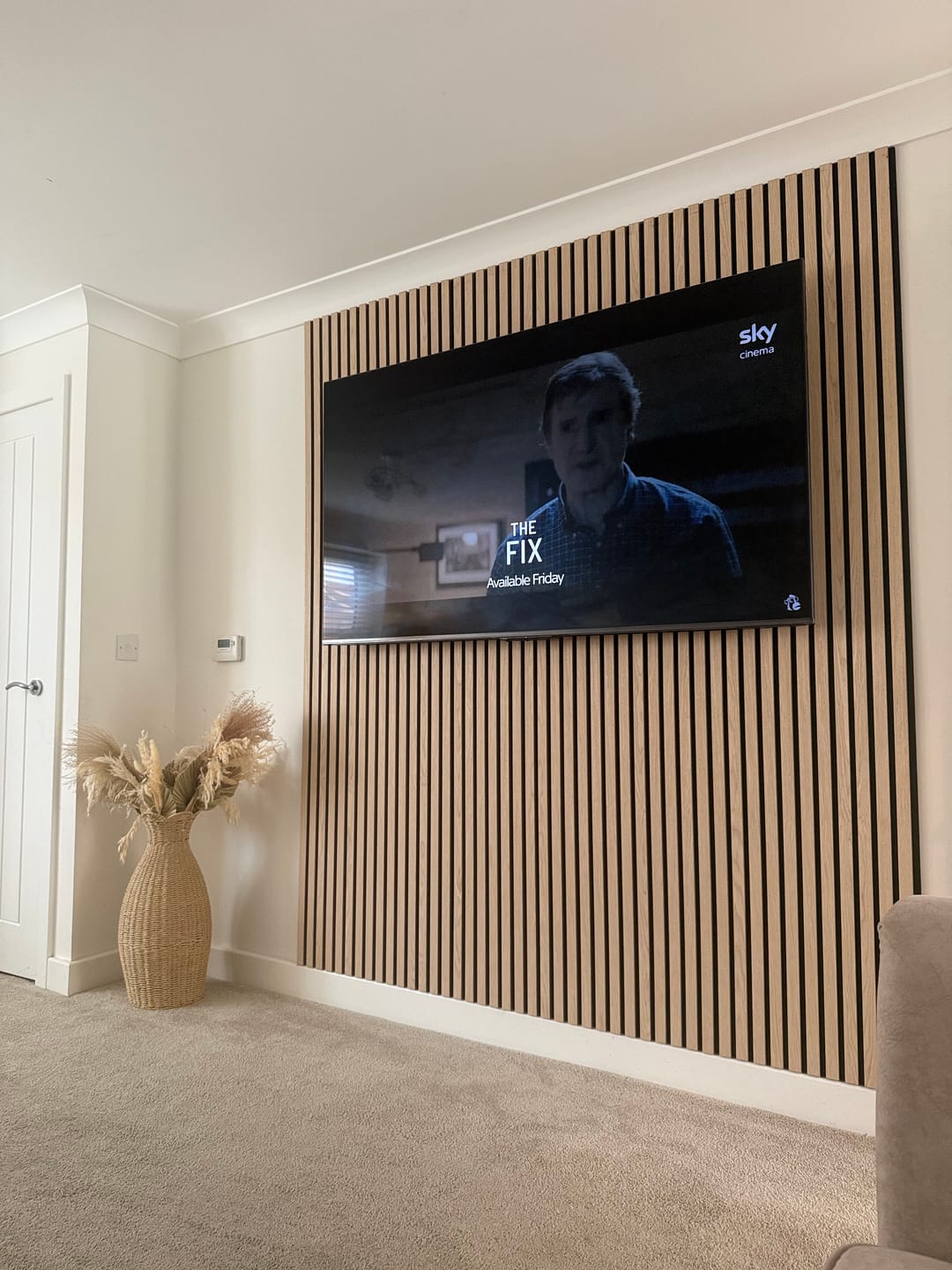 Customer photo review of SlatWall Acoustic Natural Oak Slatted Wall Panel