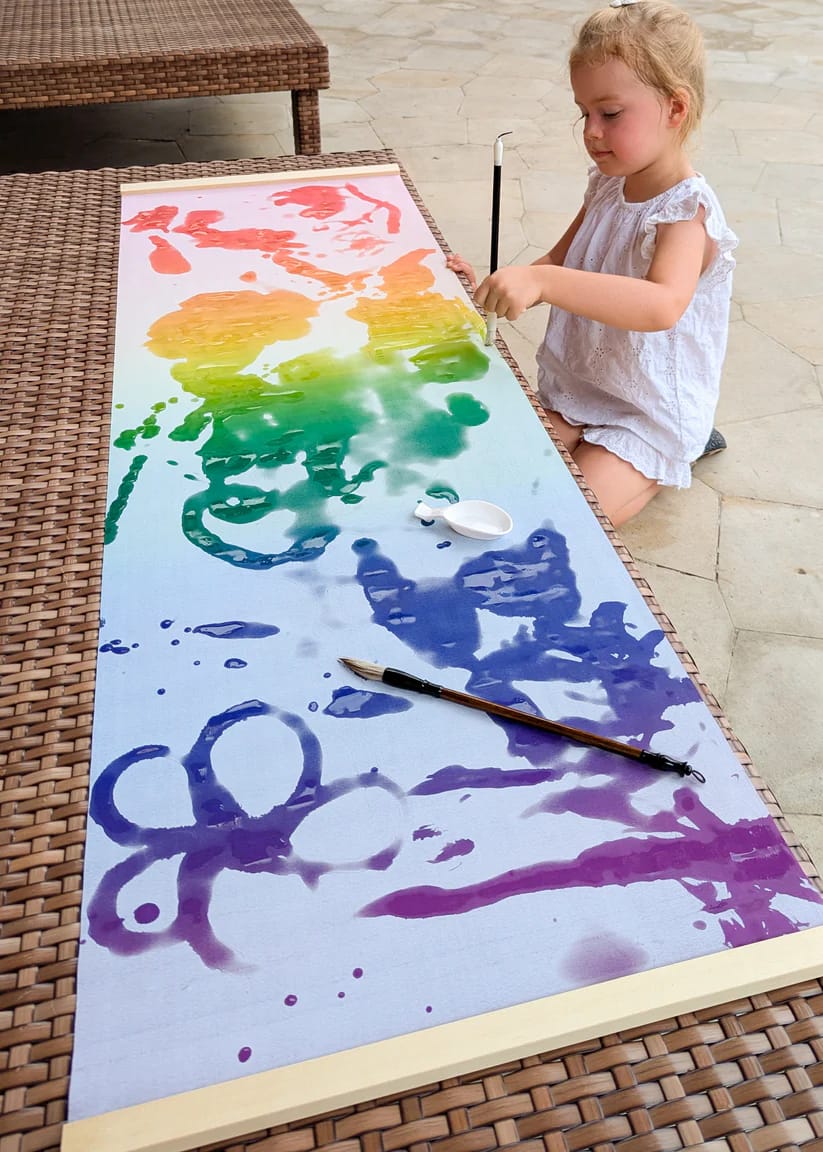 Customer photo review of Magic Drew Colorful Reusable Water Writing Cloth [FREE Water Cup + Brush]