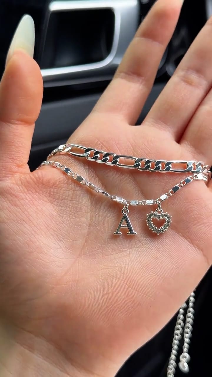 Customer photo review of Initial Heart Anklet