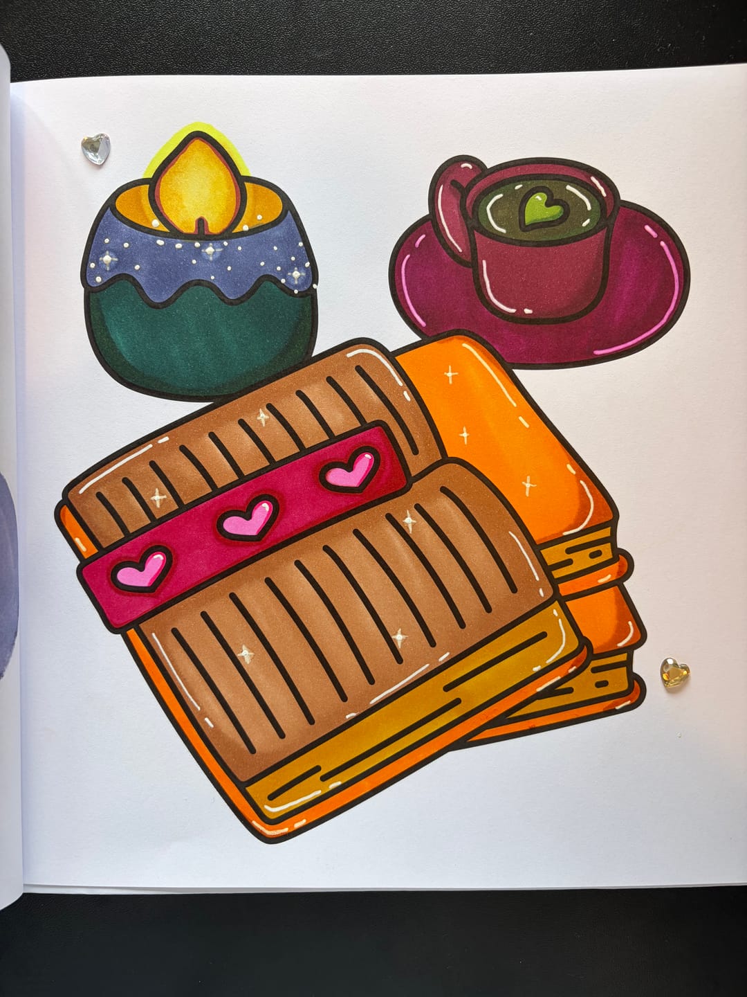 Customer photo review of Ohuhu x Jade Summer Alcohol Markers & Coloring Book Set, 47 Colors + 1 Colorless Blender, Honolulu B, Brush & Fine Dual Tips