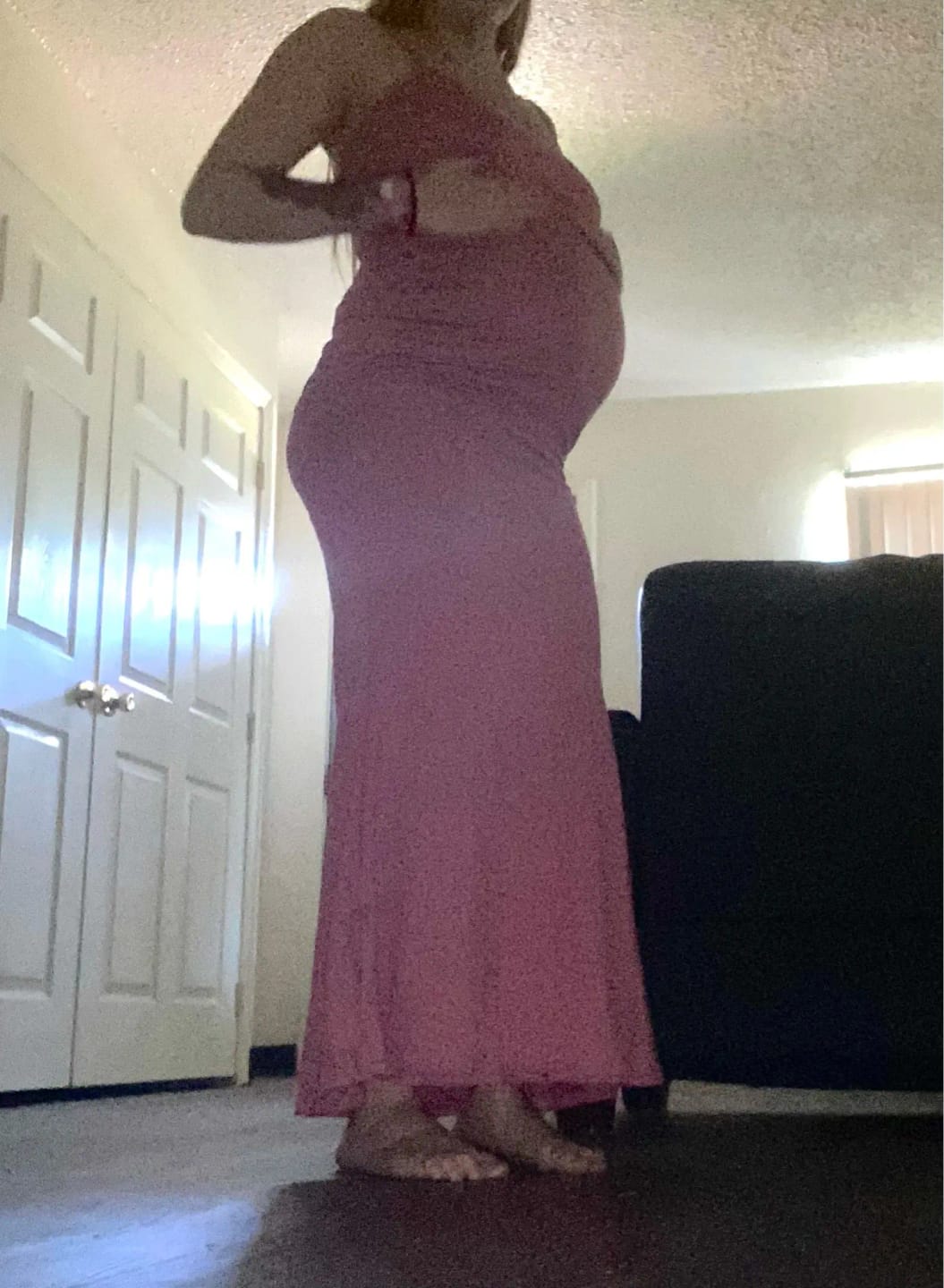 Customer photo review of Robe Anaïs – Robe longue moulante à fines bretelles