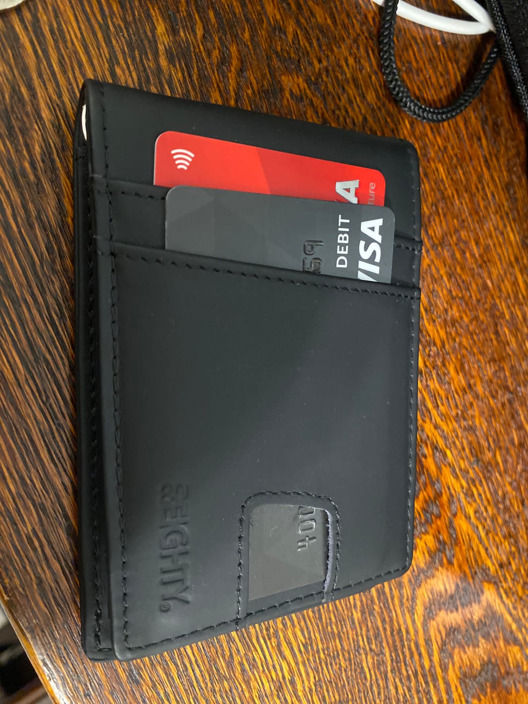 Customer photo review of 80Eighty® Matte Black Leather Wallet
