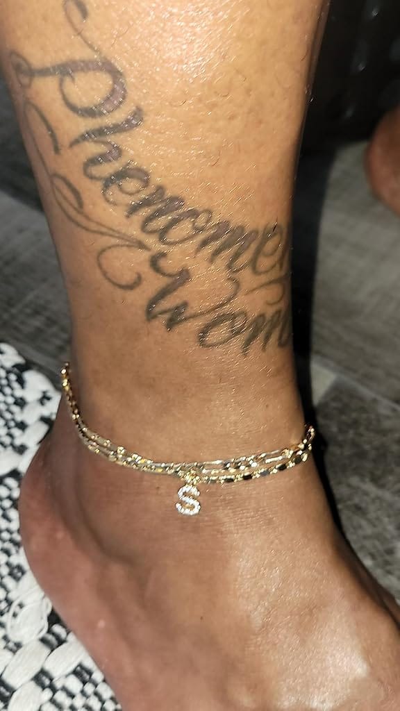 Customer photo review of Initial Heart Anklet